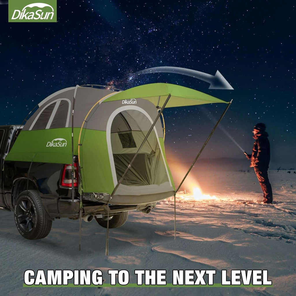 Dikasun 5.5–6.7ft Pickup Truck Bed Tent with Awning – Green