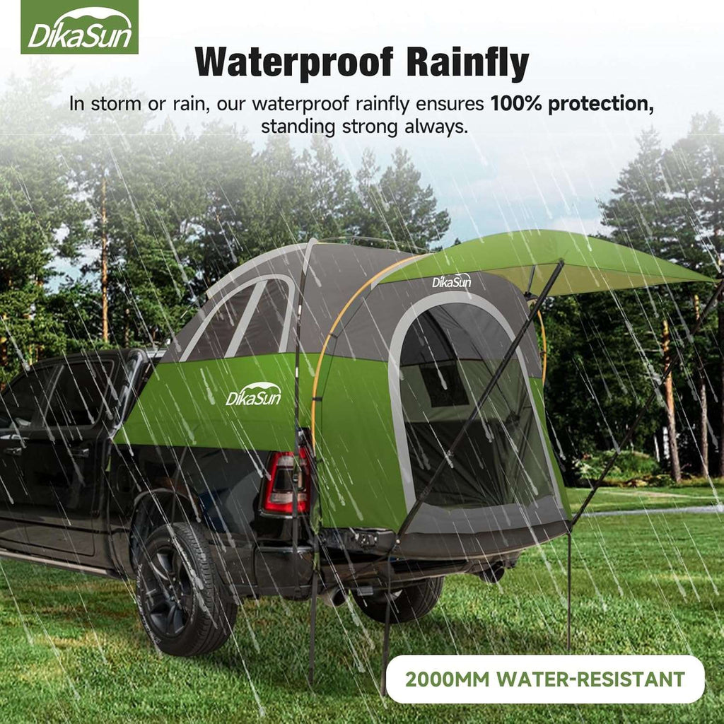 Dikasun 5.5–6.7ft Pickup Truck Bed Tent with Awning – Green