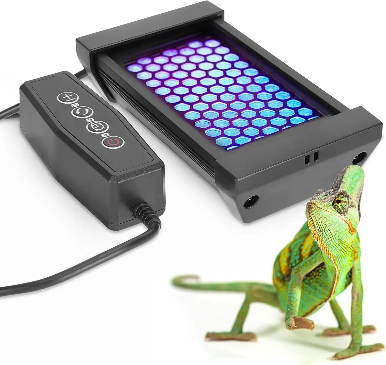 Dimmable LED Reptile UVB Lamp – 12W, 8000-Hour UVB Module | 4 Brightness Levels & Auto Timer | 5", 8" & 12" Sizes