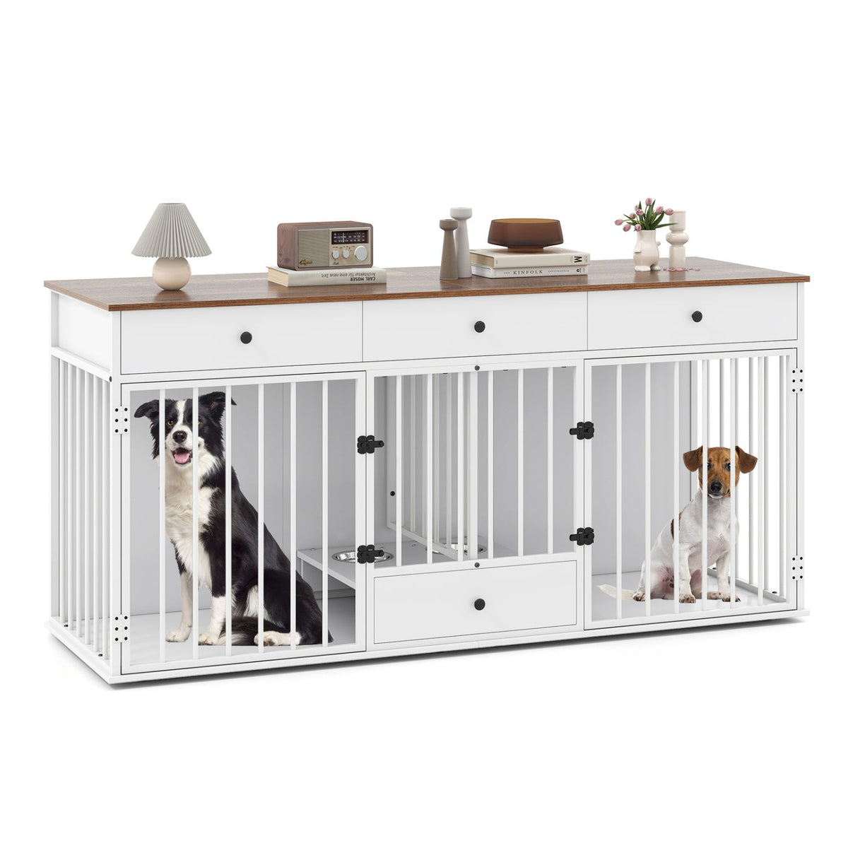 71" Modern Dog Crate Furniture with 3 Drawers