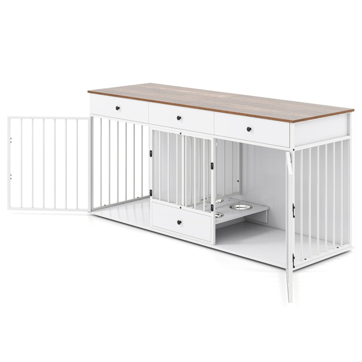 71" Modern Dog Crate Furniture with 3 Drawers