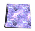 Purple crystal-pattern hardcover drawing book with black wire binding along the left edge