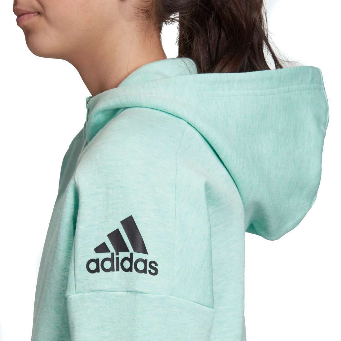 adidas Originals Big Girls' ID Stadium Hooded Track Jacket - Clear Mint (DV0296)