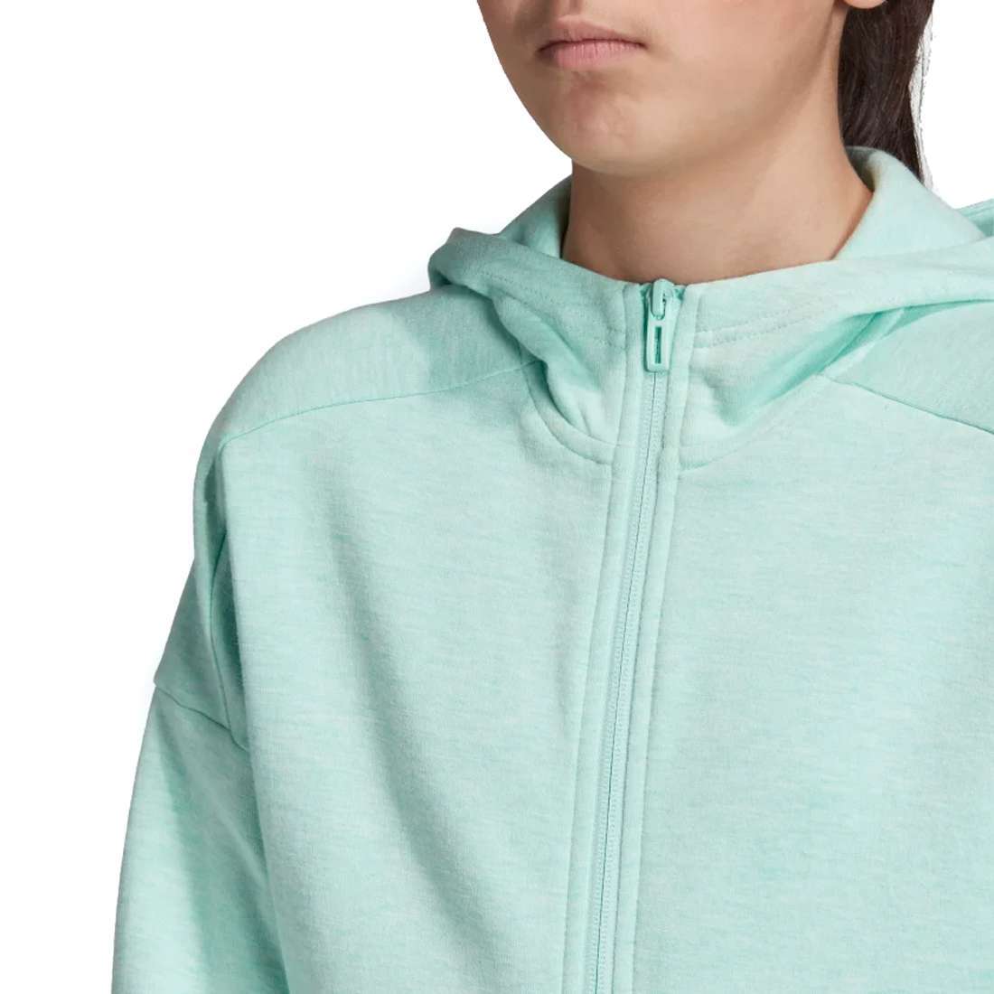 adidas Originals Big Girls' ID Stadium Hooded Track Jacket - Clear Mint (DV0296)
