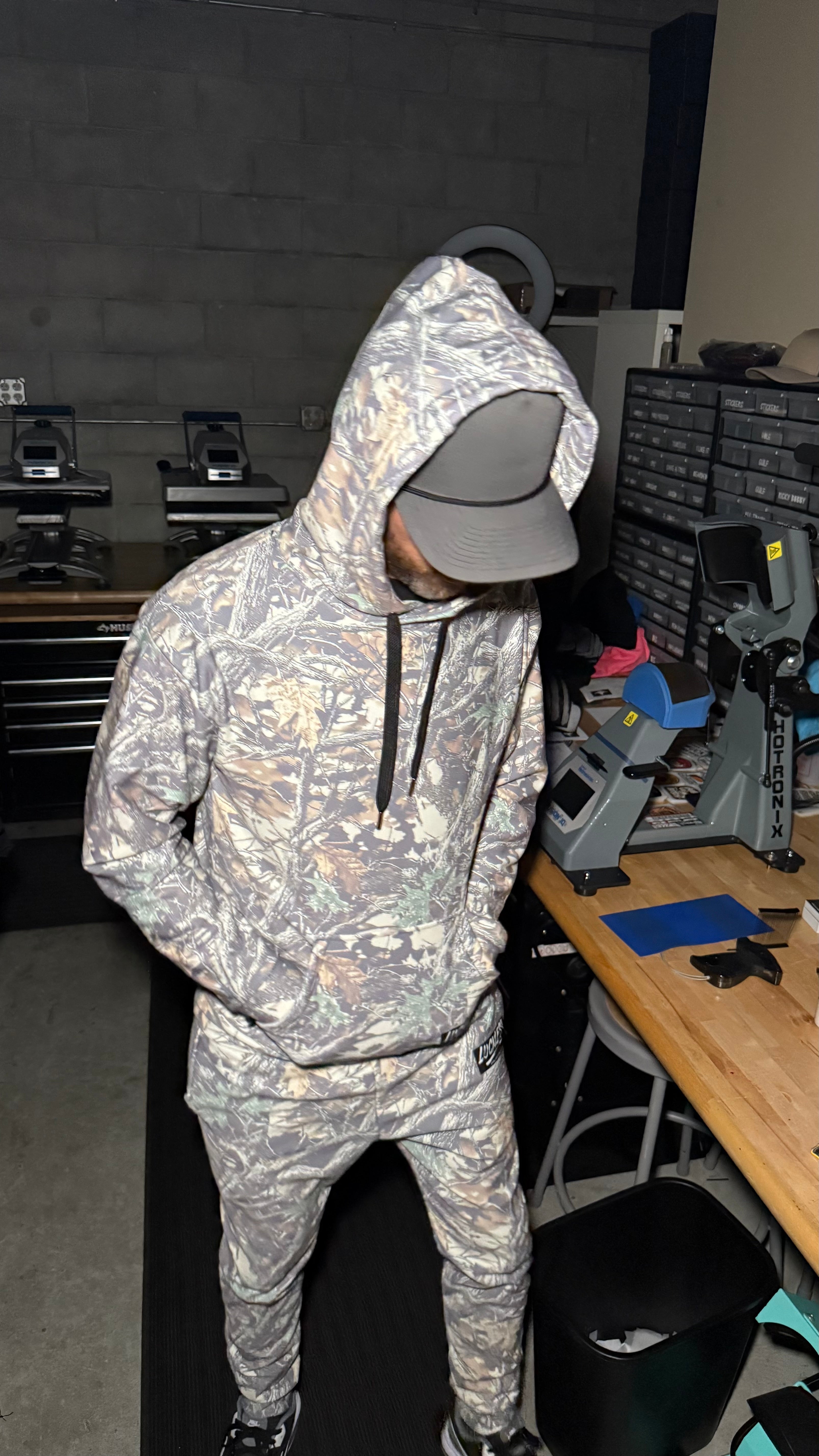 Faded Camo Wide String Hoodie – Luckless Outfitters