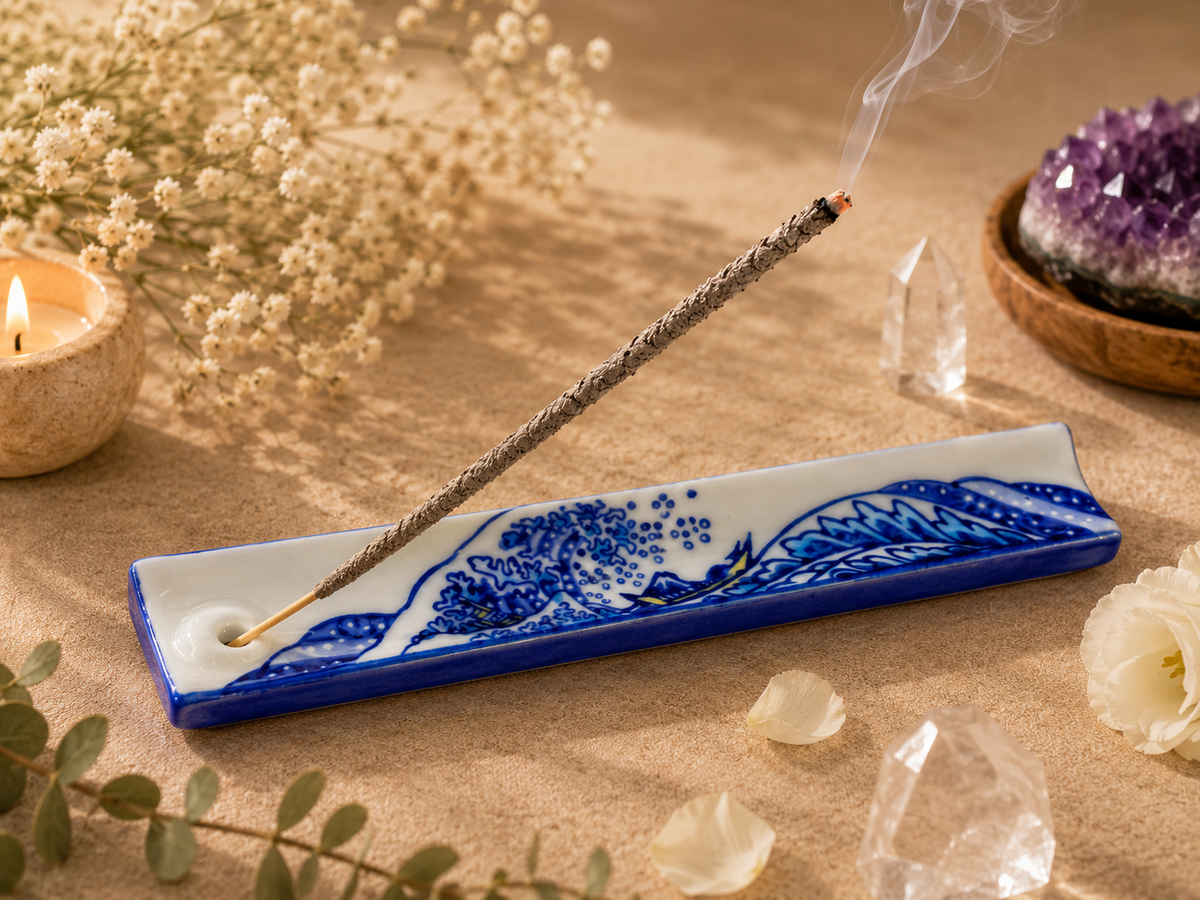 Handpainted Ceramic Incense Holder