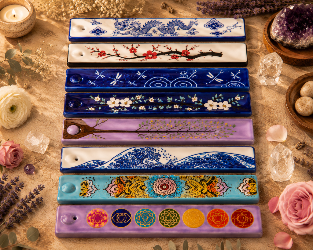 Handpainted Ceramic Incense Holder