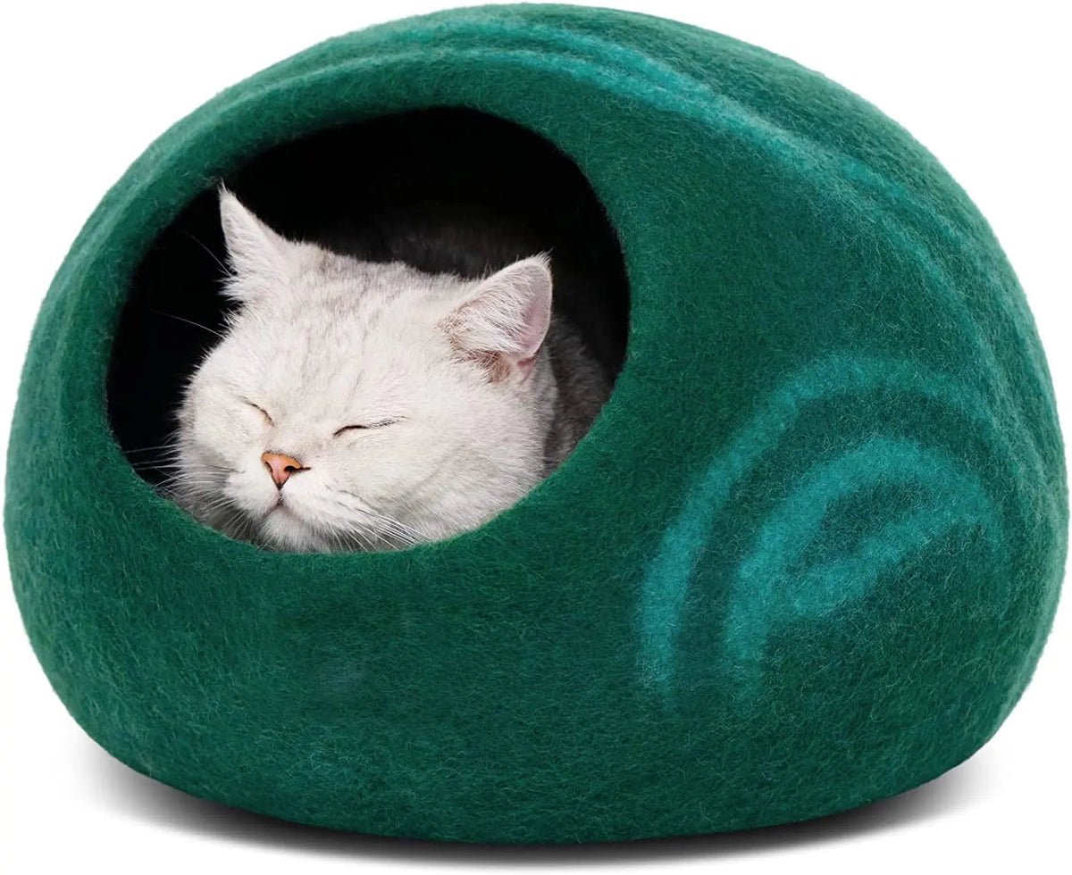 Handmade Merino Wool Cat Cave Bed