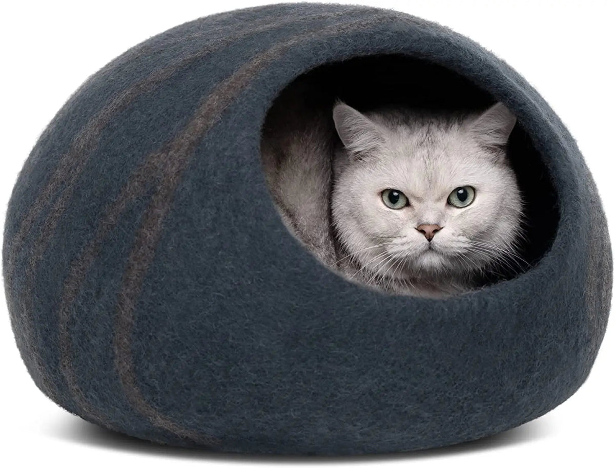 Handmade Merino Wool Cat Cave Bed