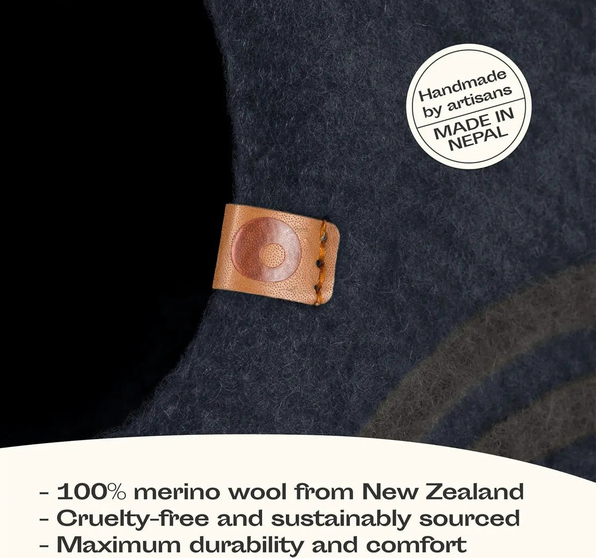 Handmade Merino Wool Cat Cave Bed