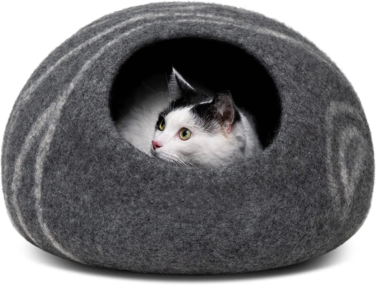 Handmade Merino Wool Cat Cave Bed