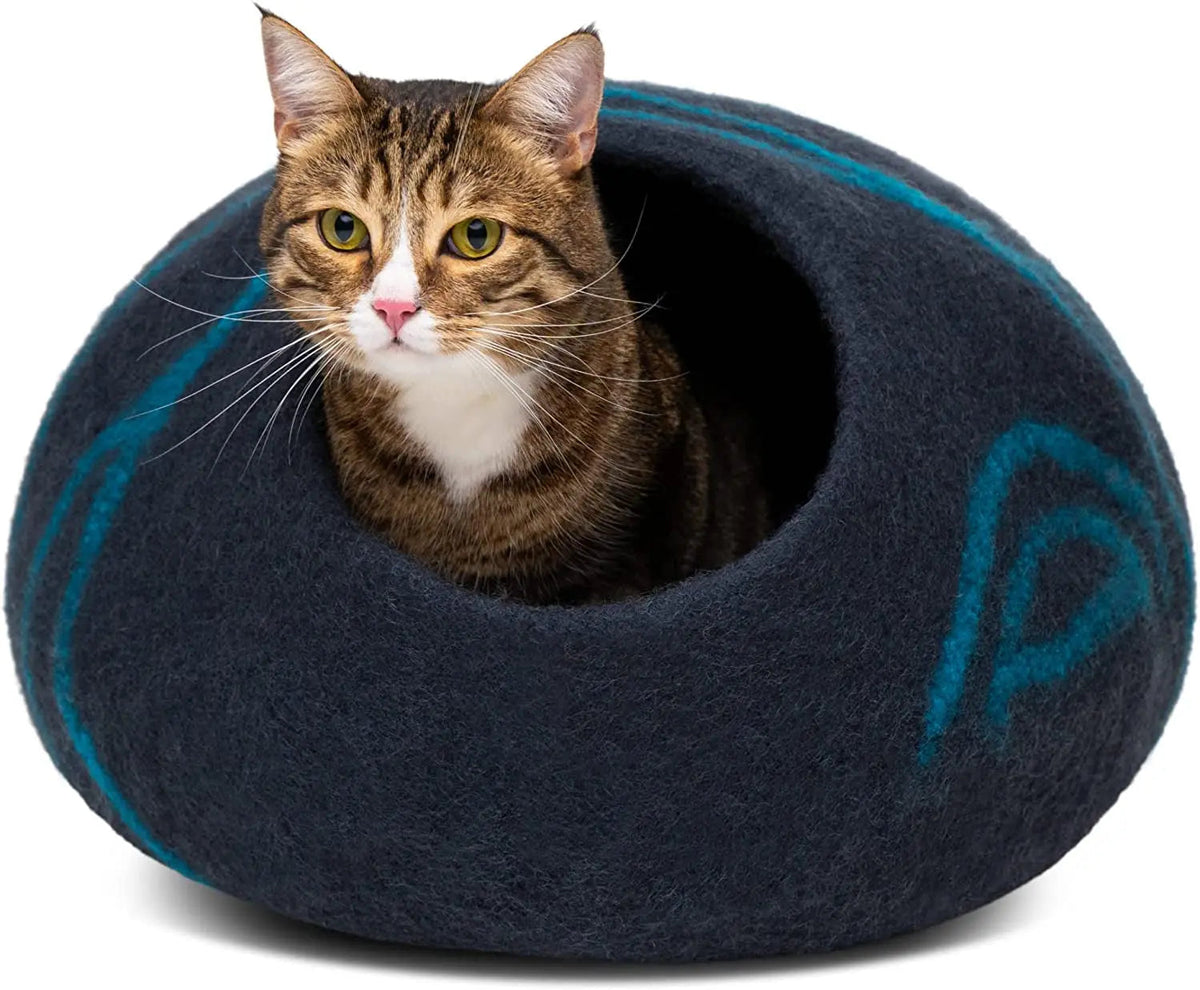 Handmade Merino Wool Cat Cave Bed