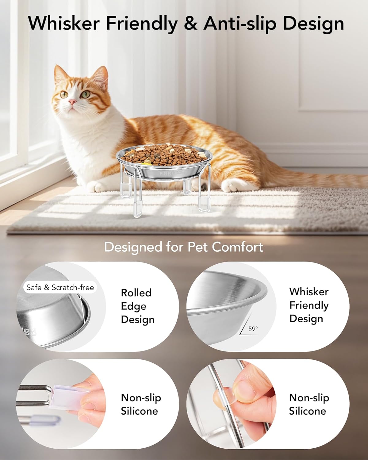 Elevated Stainless Steel Bowls