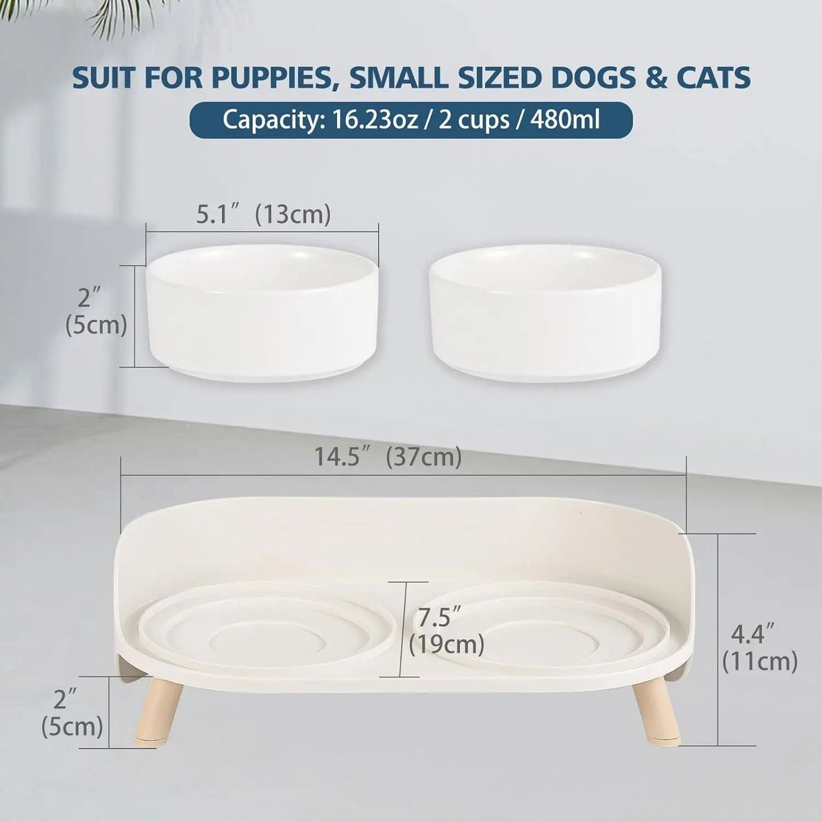 Elevated Ceramic Pet Bowl Set