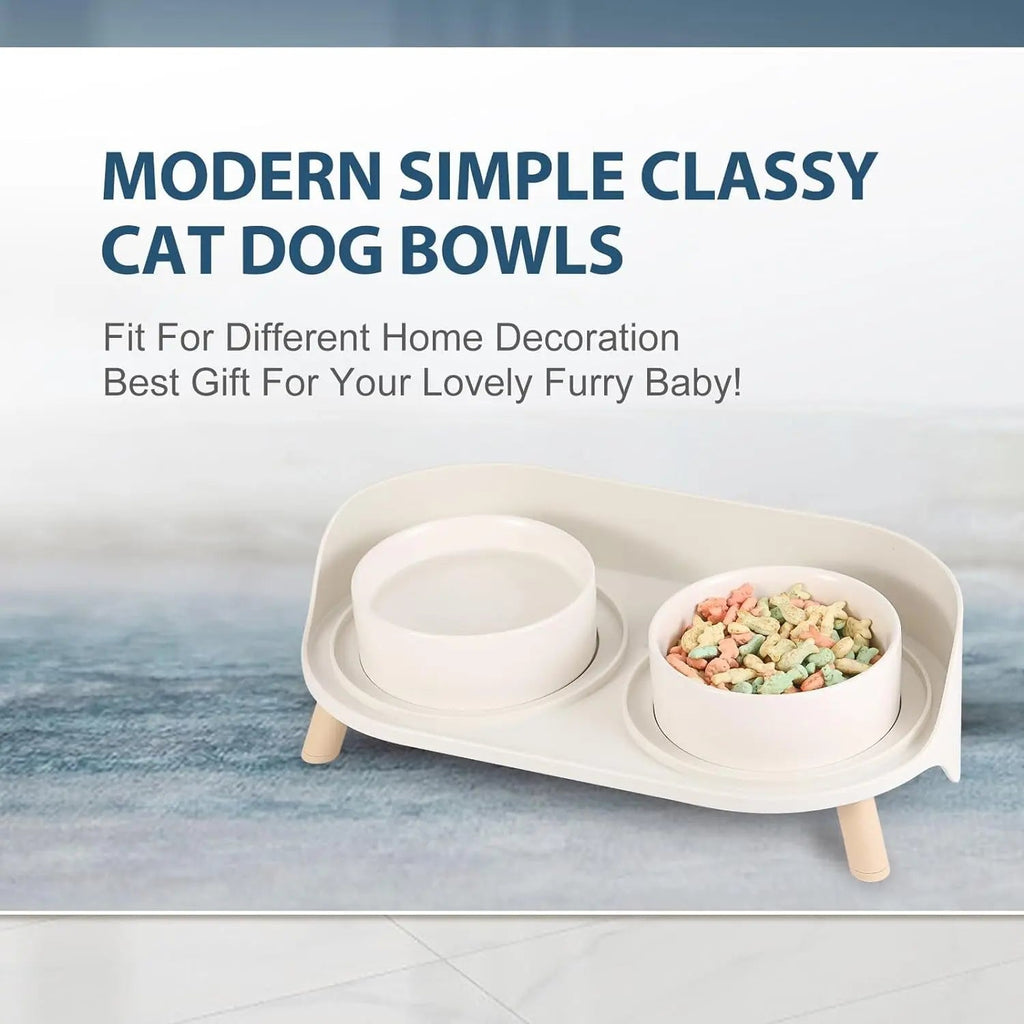 Elevated Ceramic Pet Bowl Set