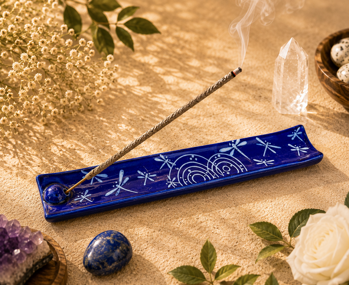 Handpainted Ceramic Incense Holder
