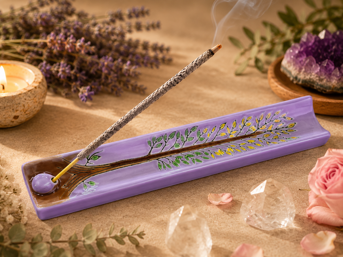 Handpainted Ceramic Incense Holder
