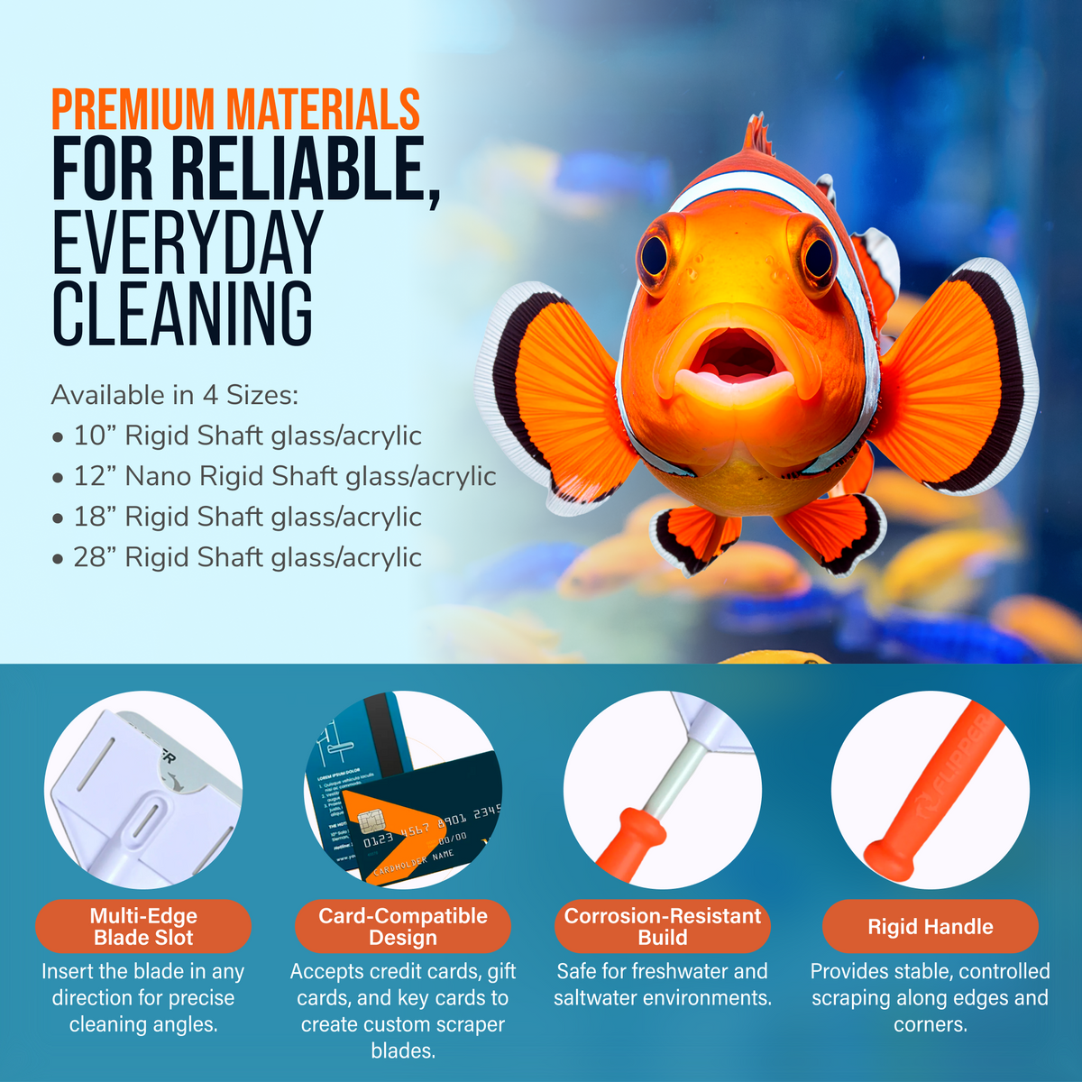 Flipper Platinum Aquarium Algae Scraper