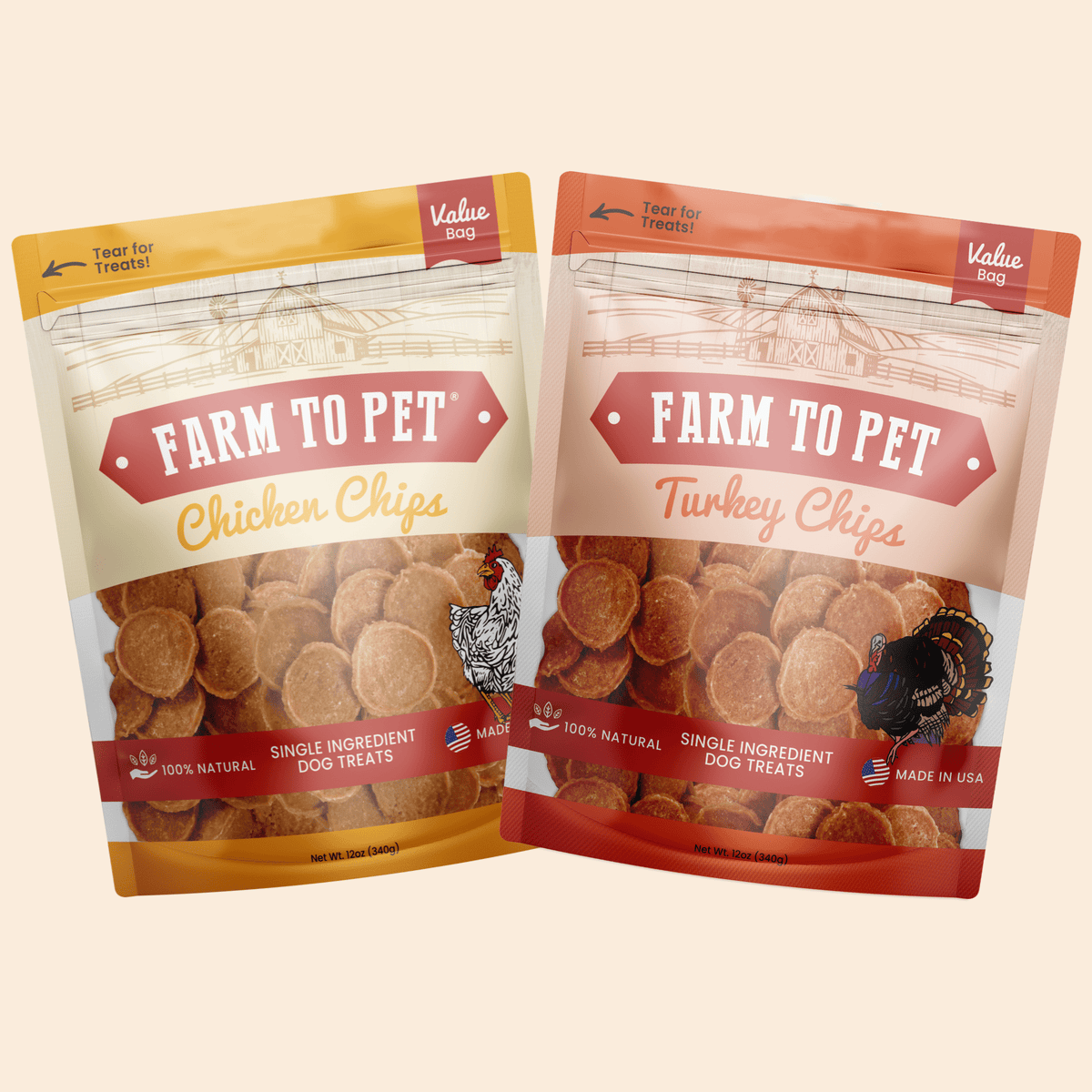 Turkey & Chicken Chip Dog Treat Duo