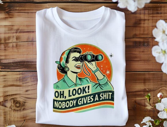 Funny Retro Woman Unisex Bamboo Viscose & Organic Cotton Graphic T-Shirt