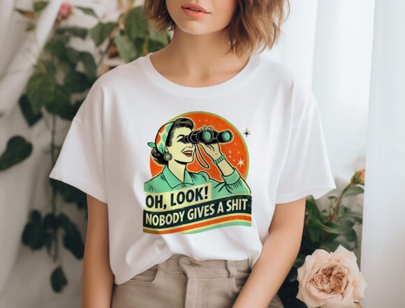 Funny Retro Woman Unisex Bamboo Viscose & Organic Cotton Graphic T-Shirt