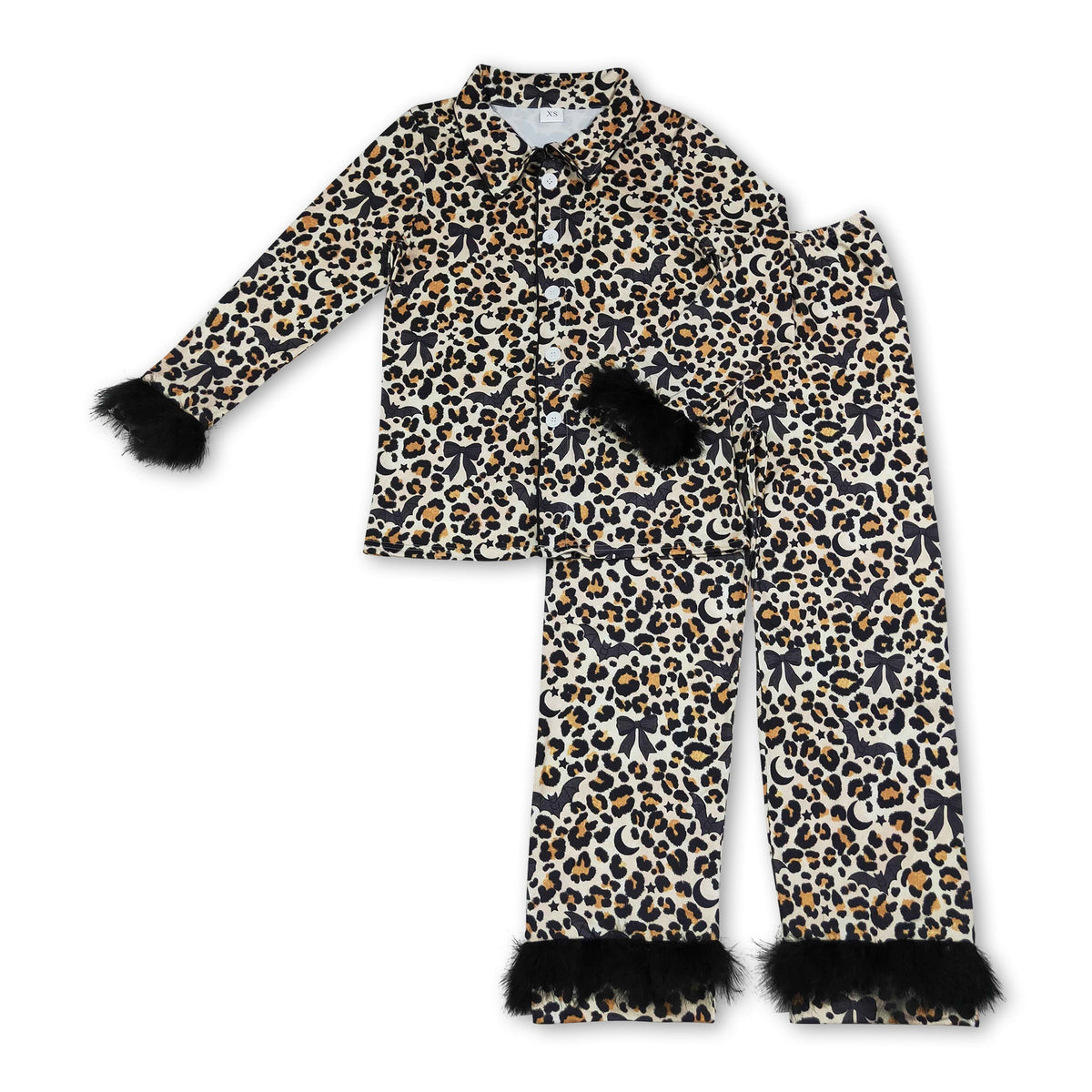 Leopard Bat Long-Sleeve Halloween Pajamas