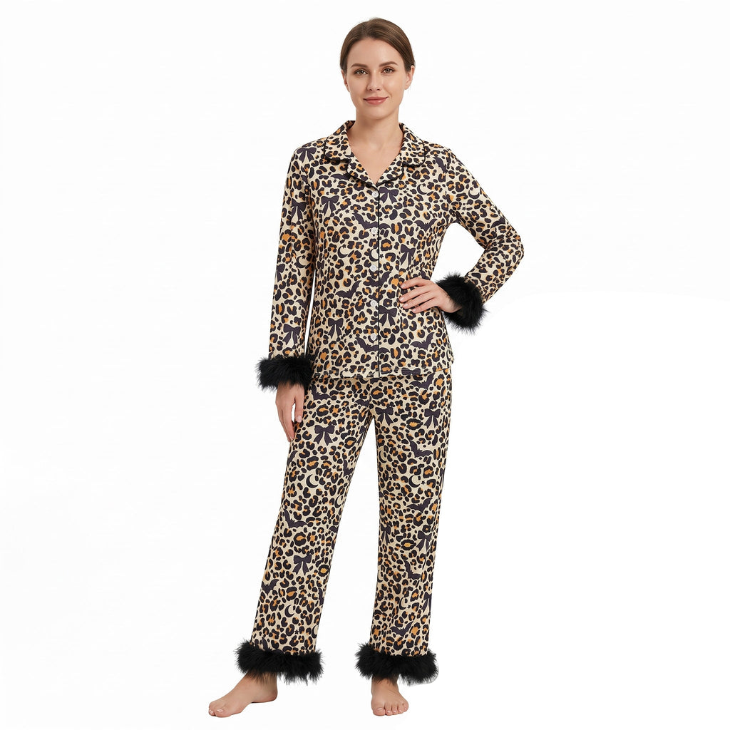 Leopard Bat Long-Sleeve Halloween Pajamas