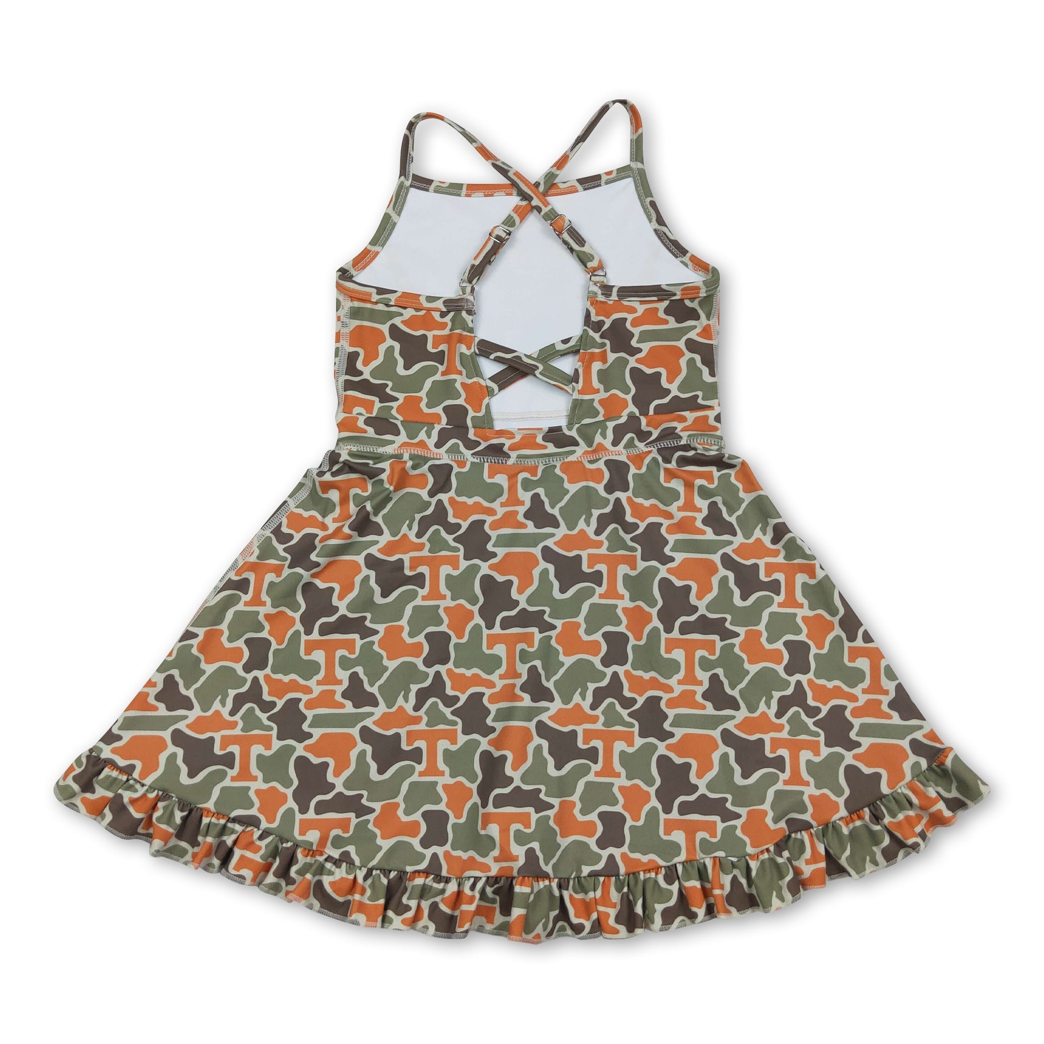Girls Sleeveless Camo Athletic Dress – Style II