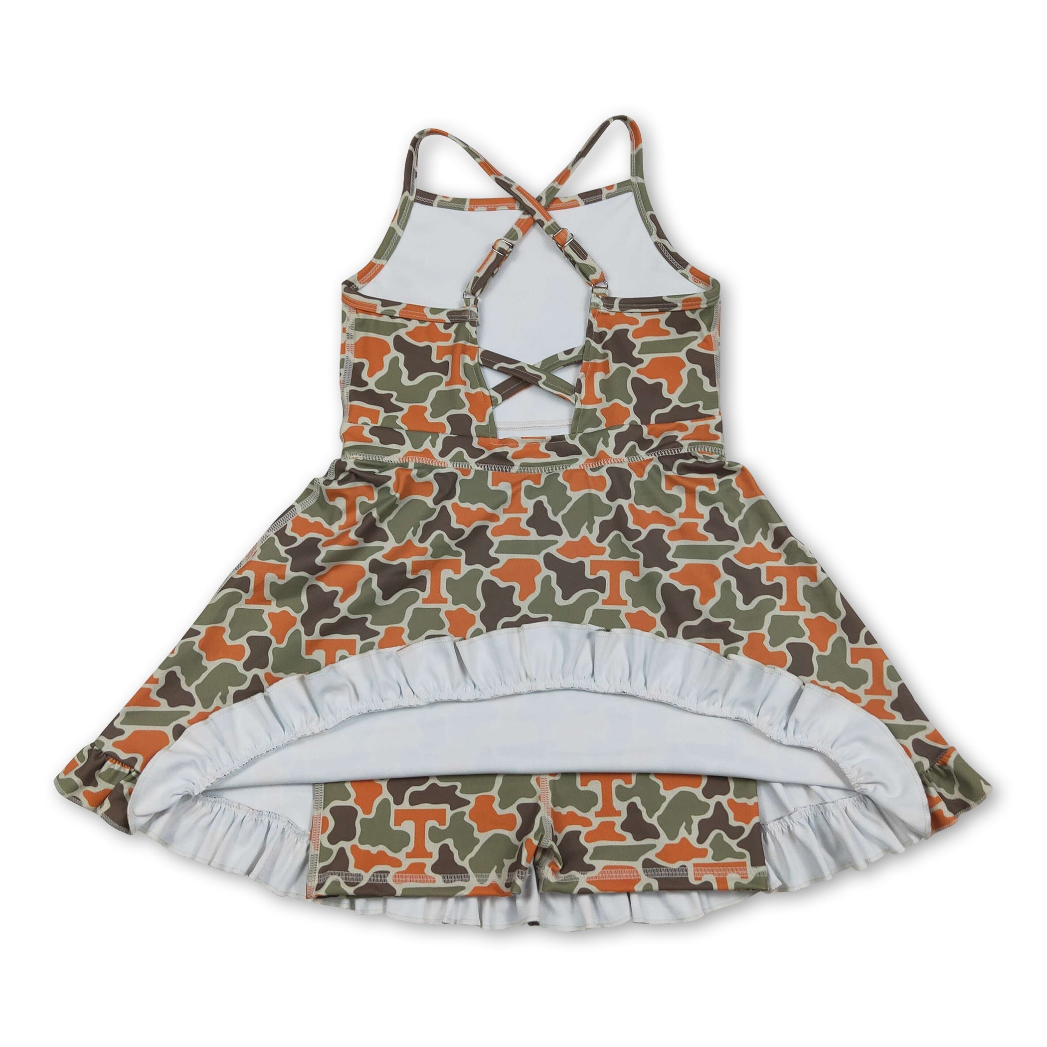Girls Sleeveless Camo Athletic Dress – Style II