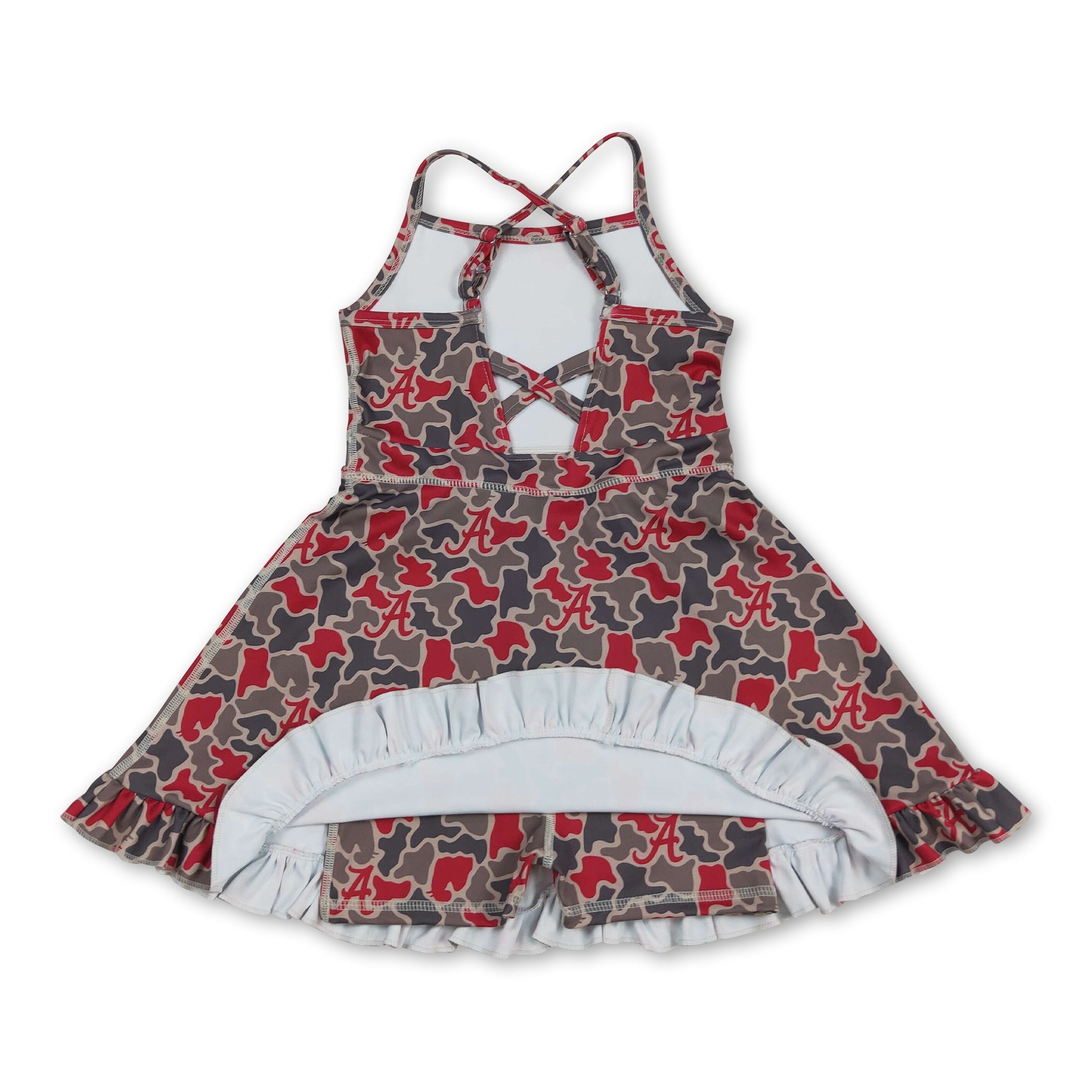 Girls Sleeveless Camo Athletic Dress