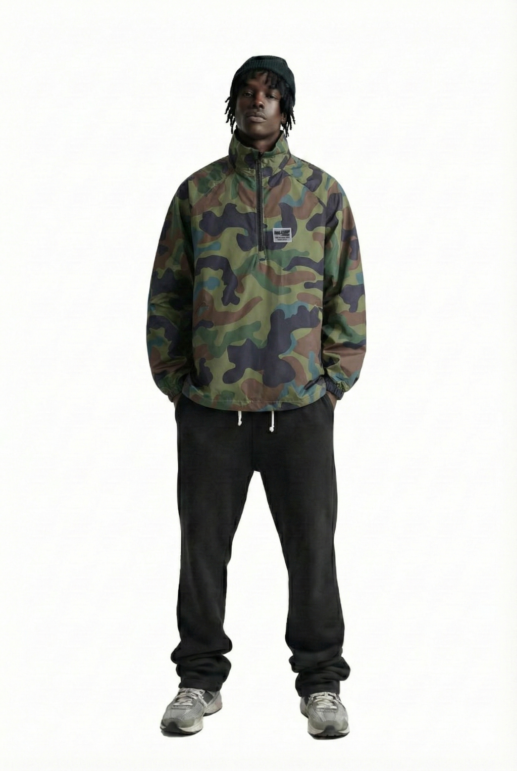 Danish Camo Nylon Half-Zip Pullover Jacket