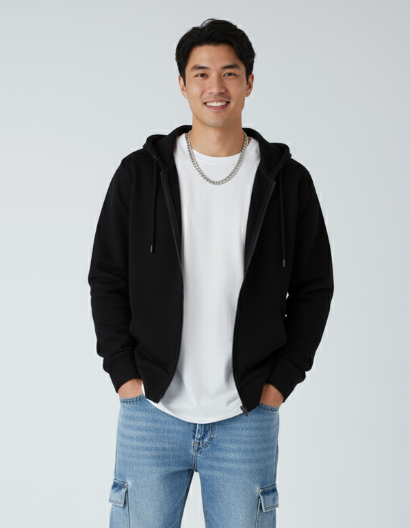 Heavyweight Zip Hoodie – Fleece Cotton/Poly Blend