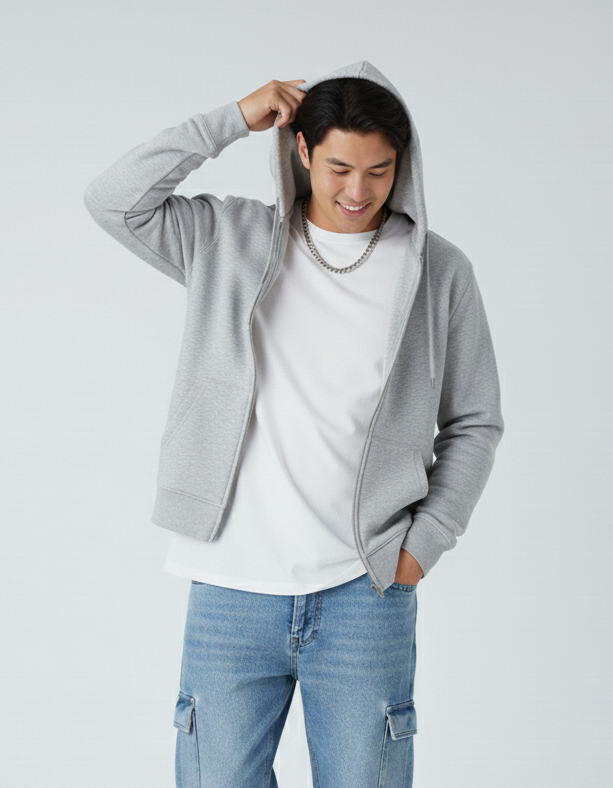 Heavyweight Zip Hoodie – Fleece Cotton/Poly Blend