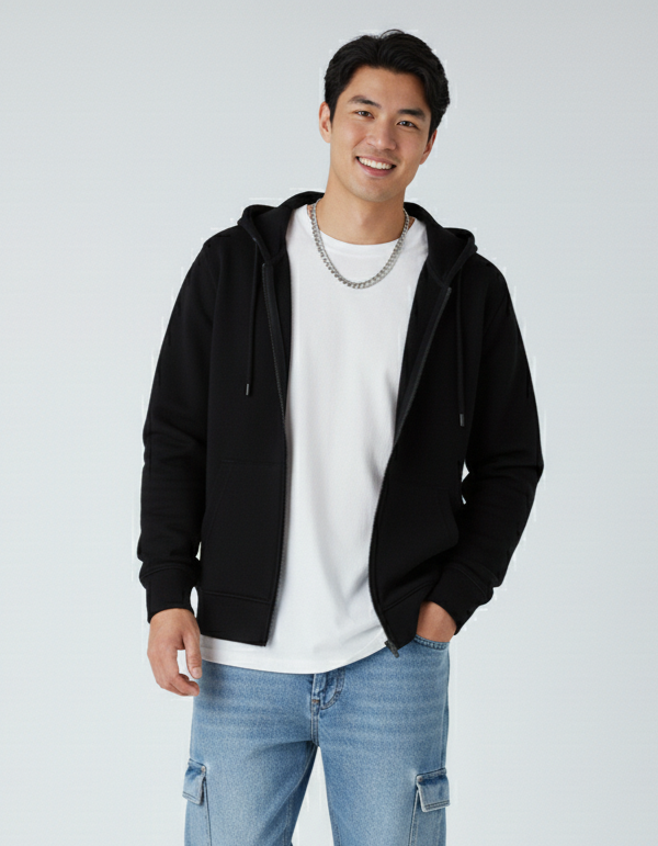 Heavyweight Zip Hoodie – Fleece Cotton/Poly Blend