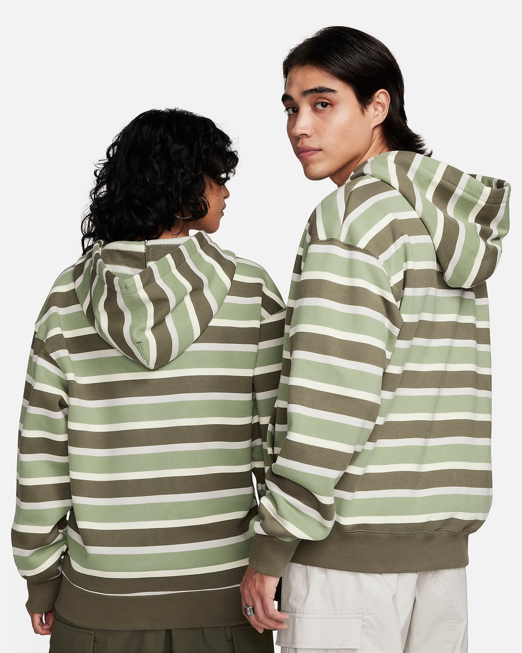 Nike SB Full-Zip Fleece Skate Hoodie – Olive/Green Stripe