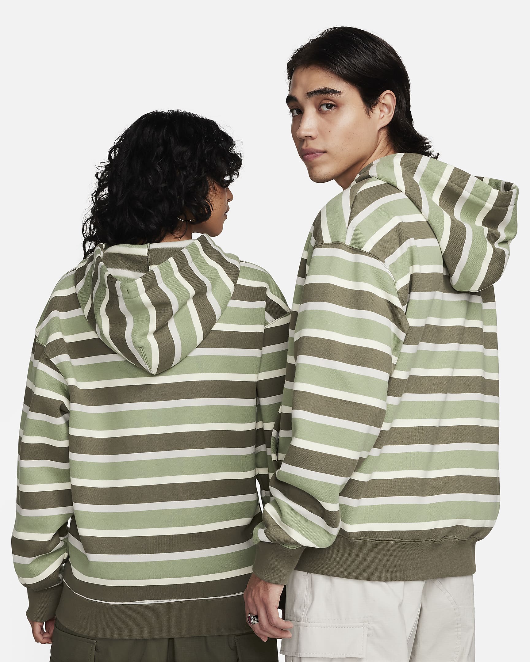 Nike SB Full-Zip Fleece Skate Hoodie – Olive/Green Stripe