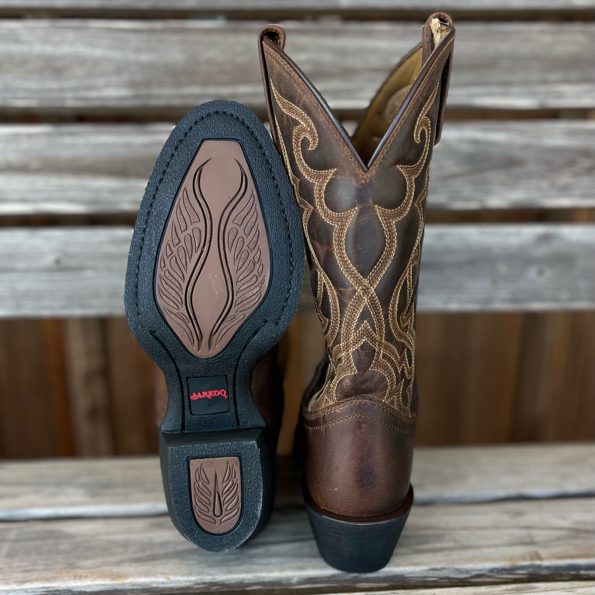 Laredo Women's Maddie Cowboy Boot – Distressed Brown Pointed Toe