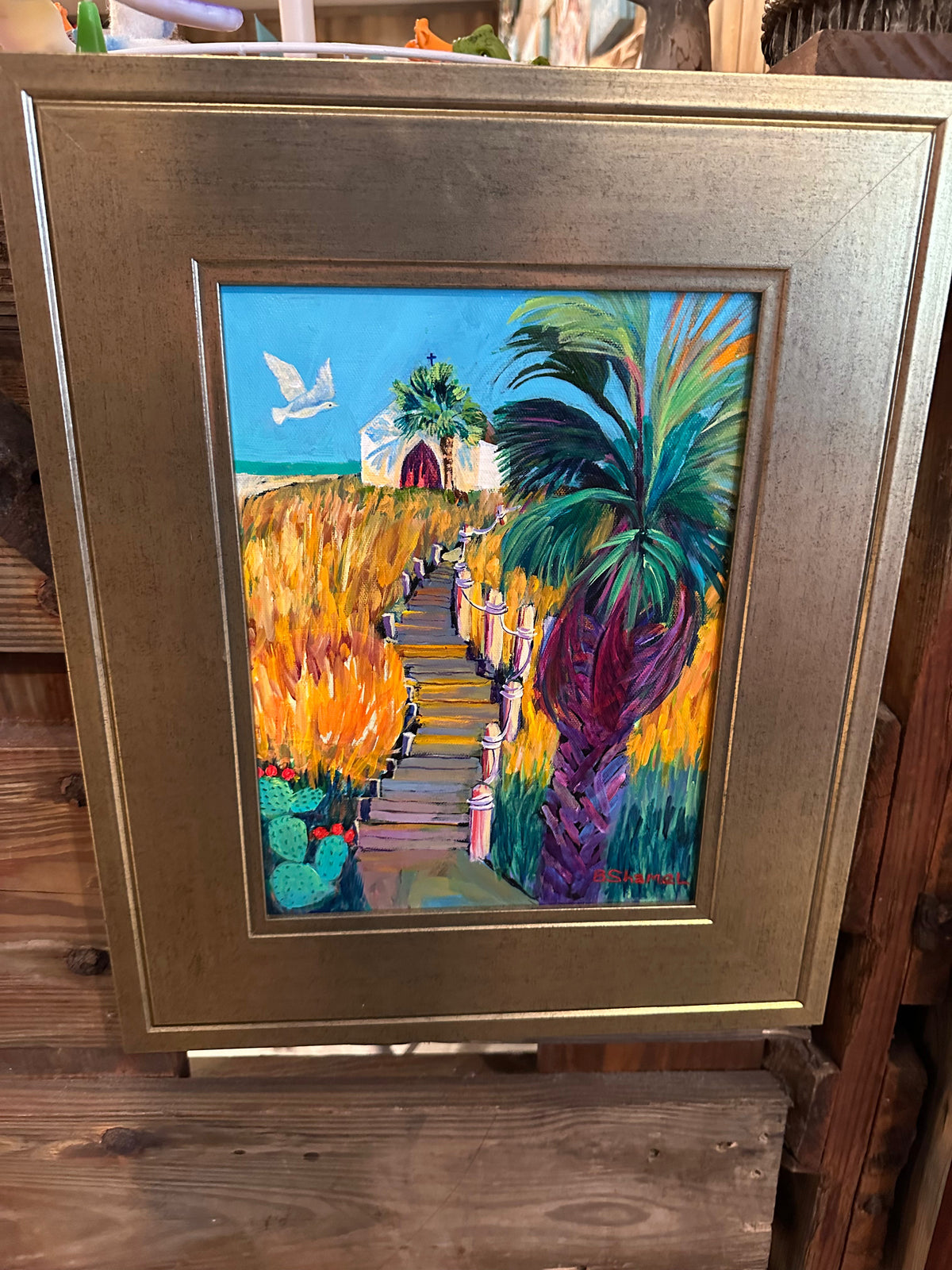 Betty Shamel – "Chapel in The Dunes" an Original Acrylic Coastal Painting