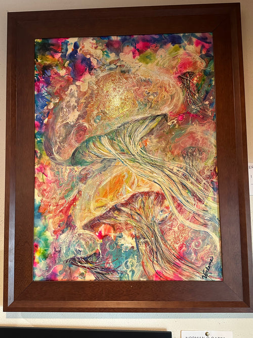 "I Spy Jellyfish" – Original Acrylic Pour Painting by Verlene Beckwith
