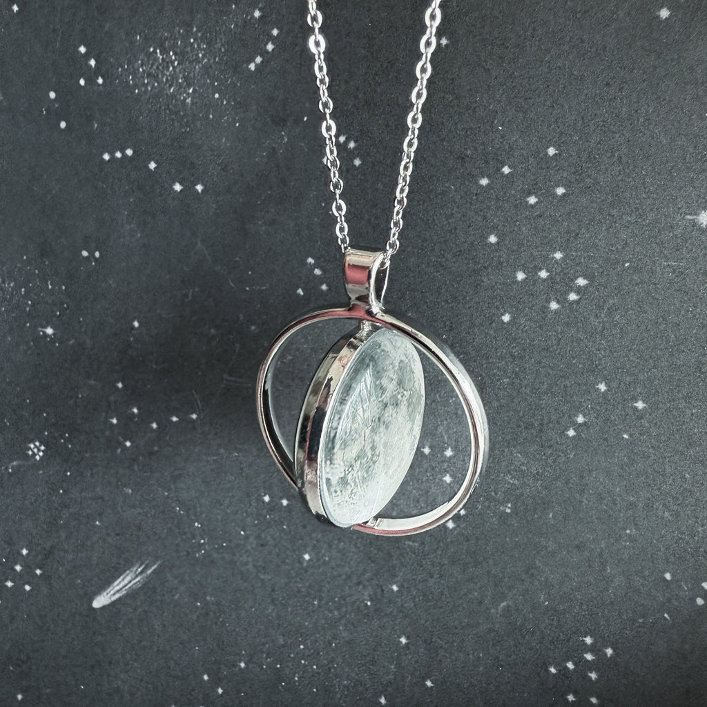 Full Moon Spinning Fidget Pendant Necklace