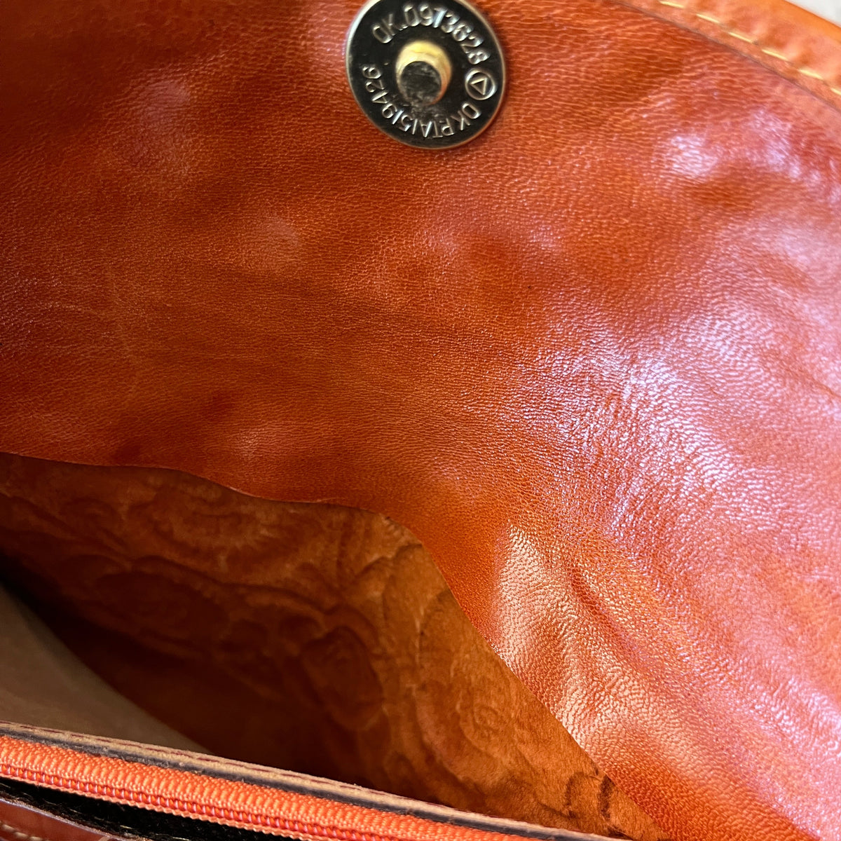 Hand-Tooled Tan Floral Leather Western Wallet
