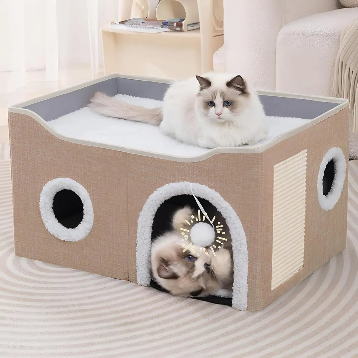 Foldable Indoor Cat House Cube