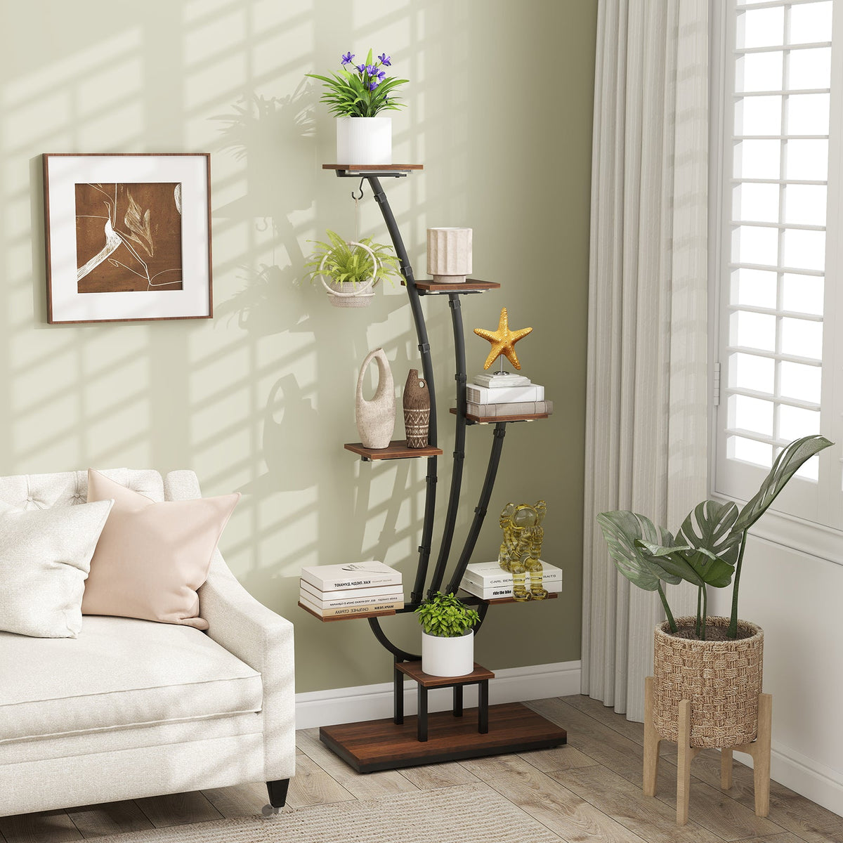 8-Tier Indoor Plant Stand with Grow Lights