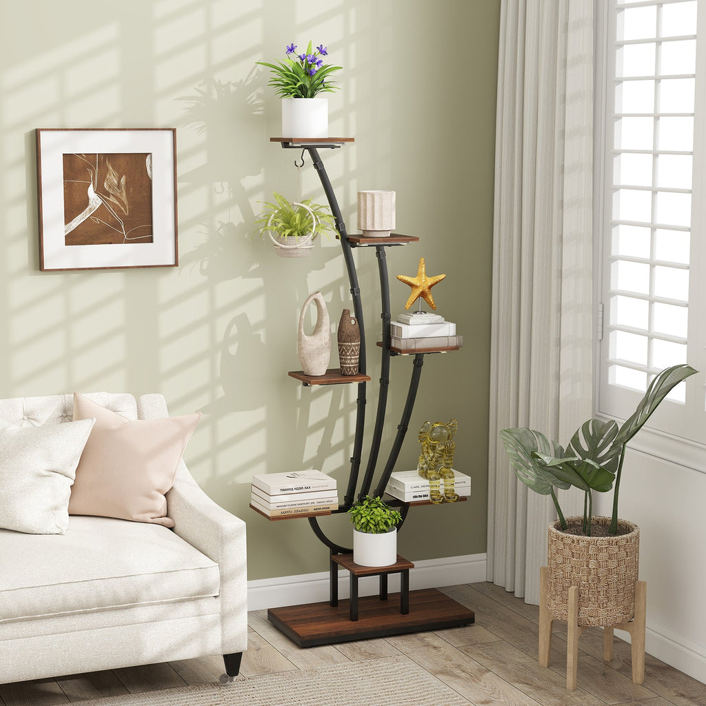 8-Tier Indoor Plant Stand with Grow Lights