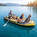 Inflatable Fishing Boat with Oars, Rod Holders & Motor Mount