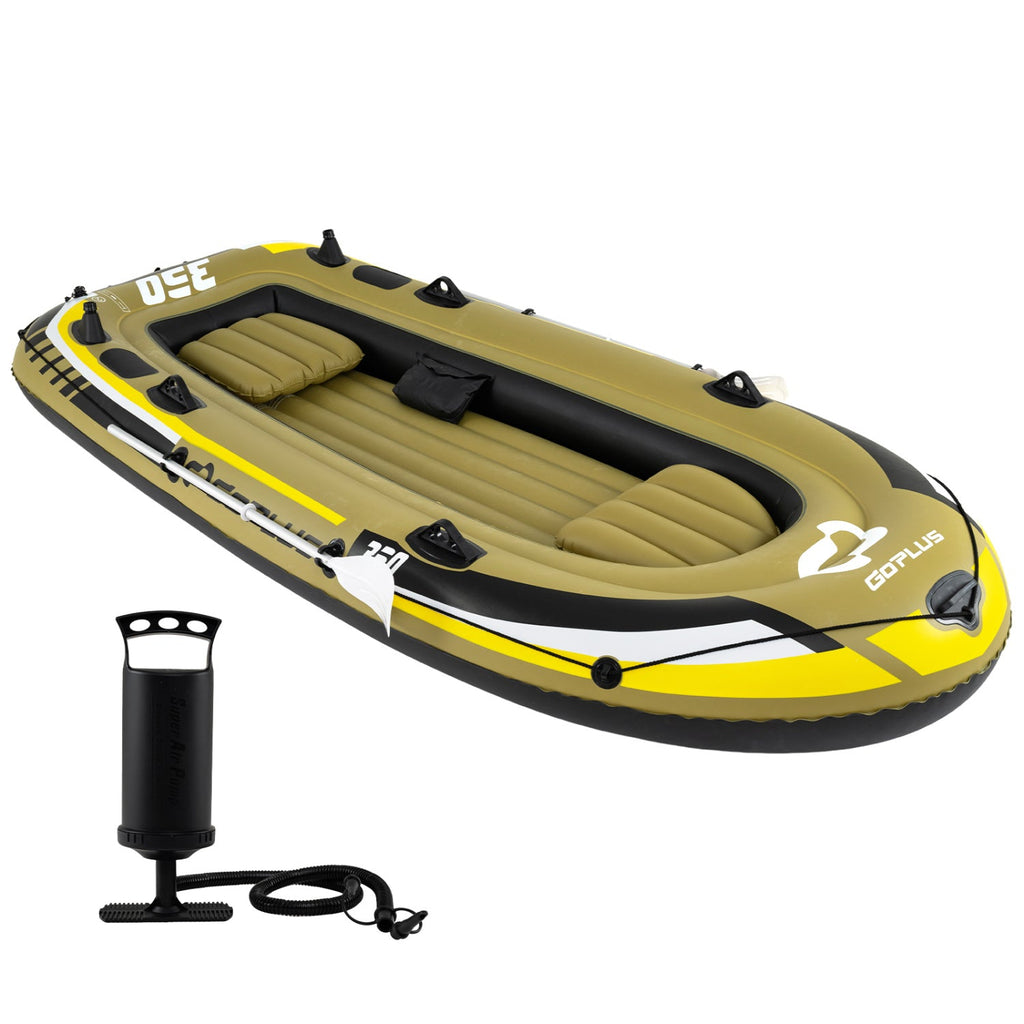 Inflatable Fishing Boat with Oars, Rod Holders & Motor Mount