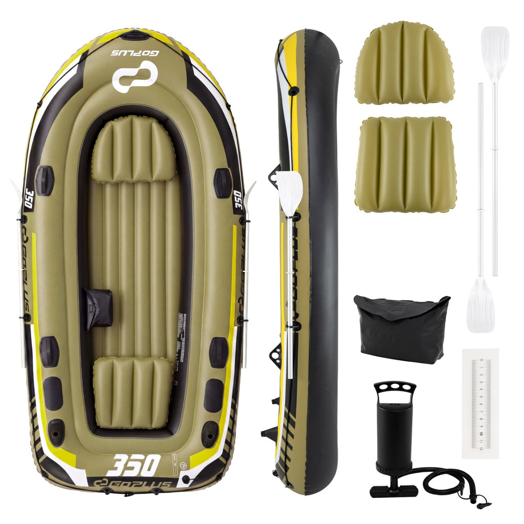 Inflatable Fishing Boat with Oars, Rod Holders & Motor Mount