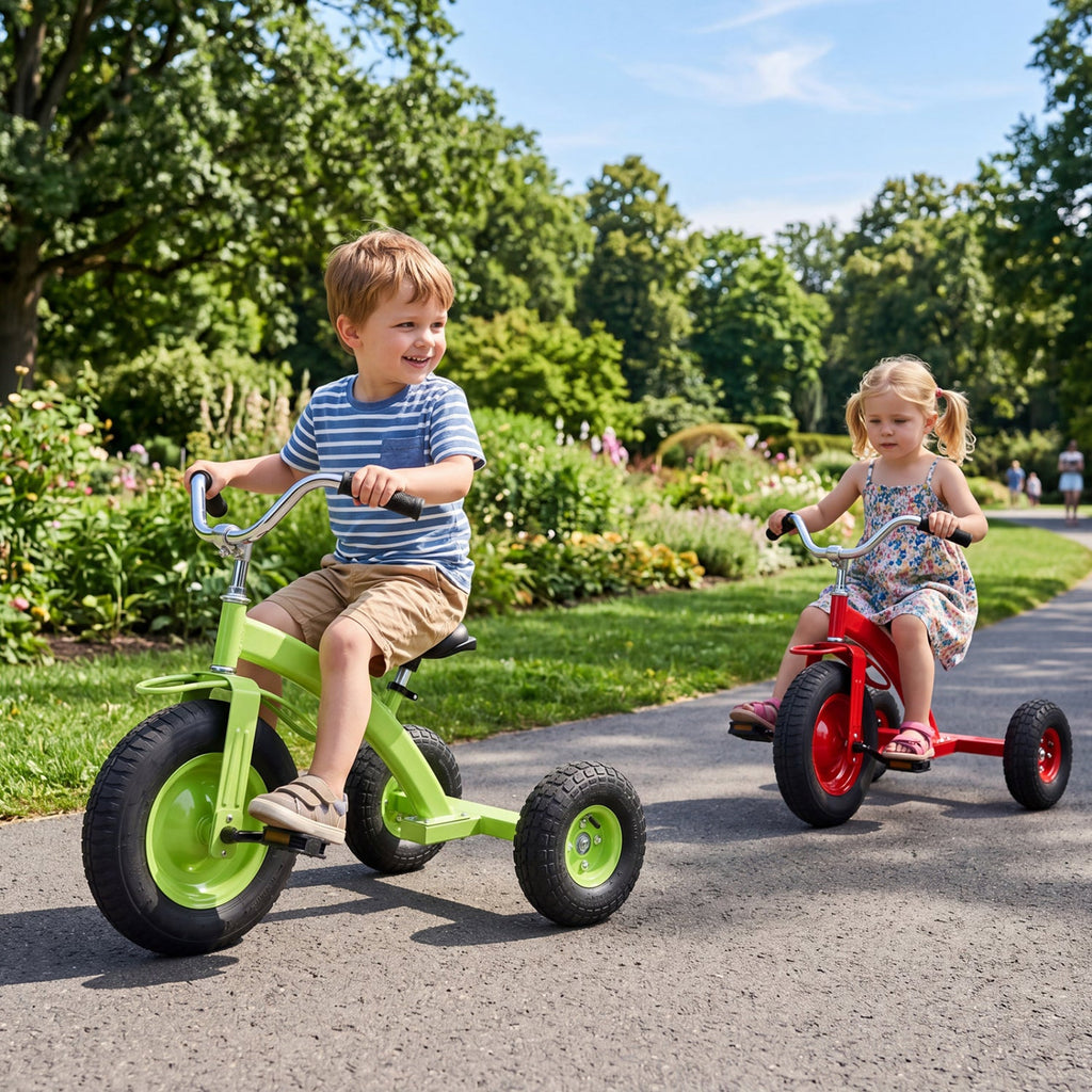 Kids Carbon Steel Tricycle with 14.5" Inflatable Tires & Adjustable Seat