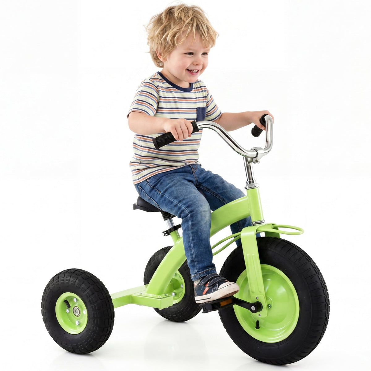 Kids Carbon Steel Tricycle with 14.5" Inflatable Tires & Adjustable Seat