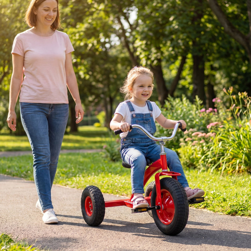 Kids Carbon Steel Tricycle with 14.5" Inflatable Tires & Adjustable Seat